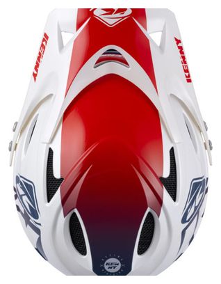 Casco Int gral Kenny Down Hill Graphic Blanco / Azul marino / Rojo