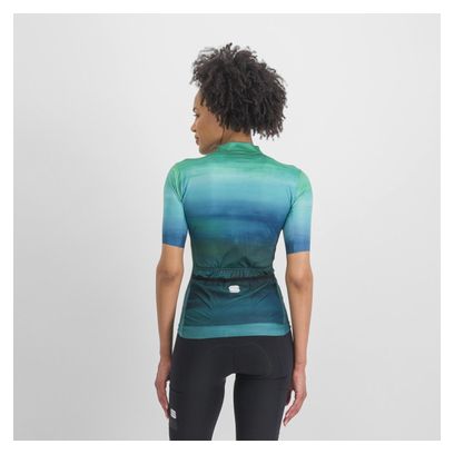 Maglia a manica corta Sportful Flow Supergiara Verde/Blu
