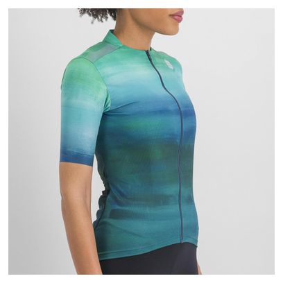 Maglia a manica corta Sportful Flow Supergiara Verde/Blu
