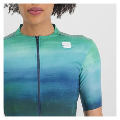 Maglia a manica corta Sportful Flow Supergiara Verde/Blu