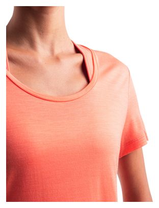 T-Shirt mit freiem <p>Halsausschnitt</p>Damen Icebreaker Merino 125 Cool-Lite Sphere III Orange