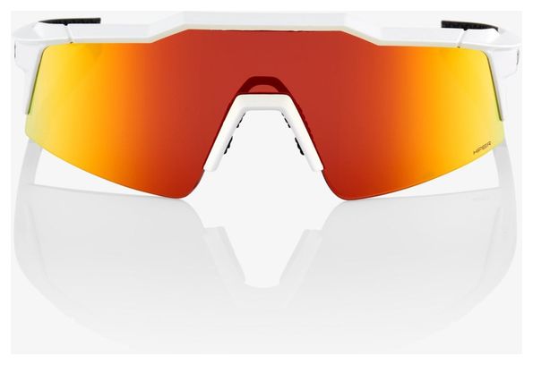 100% Speedcraft SL Brille Weiß - Rot verspiegelte HiPer Gläser