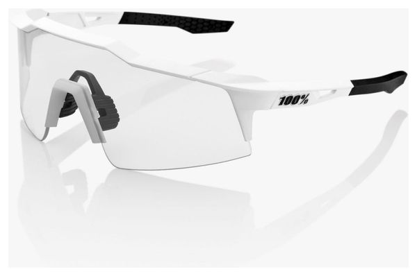 100% Speedcraft SL Brille Weiß - Rot verspiegelte HiPer Gläser