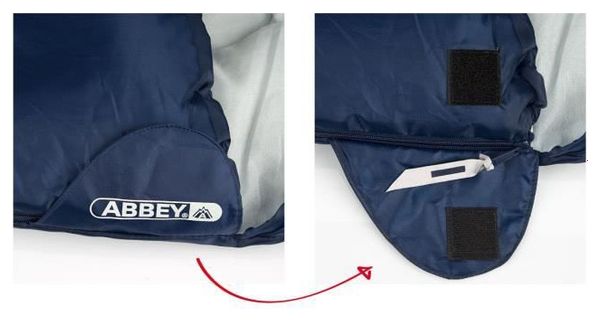 ABBEY CAMP Sac de couchage momie - 100% polyester - Température de confort : 10°C - 200 x 80cm - Bleu Marine