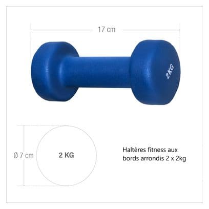 1 KG (2x0 5) à 10kg (2x5 0) Haltères fitness en vinyle - Poids : 4 KG