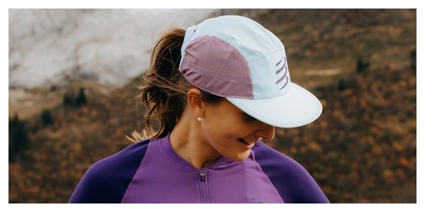 Casquette Compressport 5 Panel Light Cap Bleu pâle / Violet clair