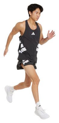 Pantalones cortos con corte asimétrico adidas Adizero Road to Records 3in, negros, para hombre