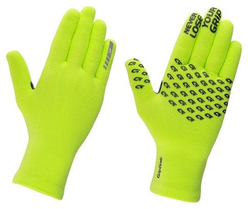GripGrab Knitted Thermal Long Waterproof Gloves Yellow