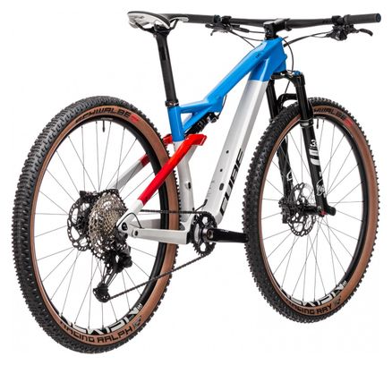 VTT Tout-Suspendu Cube AMS 100 C:68 SL 29 Shimano XT 12V 29'' Gris Bleu Rouge Teamline 2021