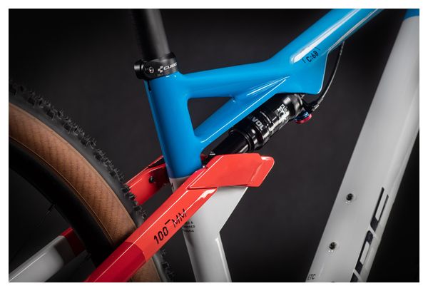 VTT Tout-Suspendu Cube AMS 100 C:68 SL 29 Shimano XT 12V 29'' Gris Bleu Rouge Teamline 2021