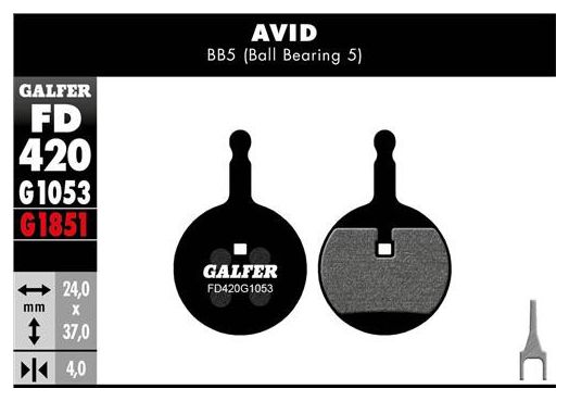 Paire de Plaquettes Galfer Semi-métalliques Avid BB5 Standard