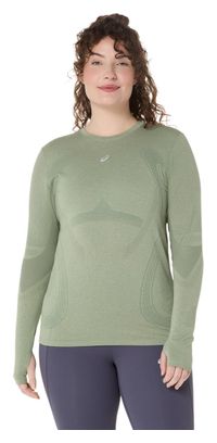 Maillot sin costuras de manga larga para mujer Asics Road Verde