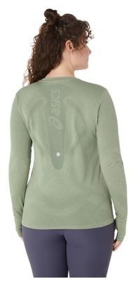Maillot sin costuras de manga larga para mujer Asics Road Verde