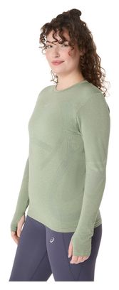 Maillot sin costuras de manga larga para mujer Asics Road Verde