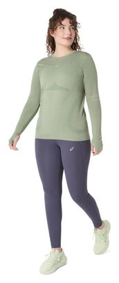 Maillot sin costuras de manga larga para mujer Asics Road Verde