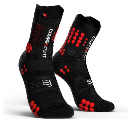 Compressport V3.0 Trail Smart Socks Taglio alto nero / rosso