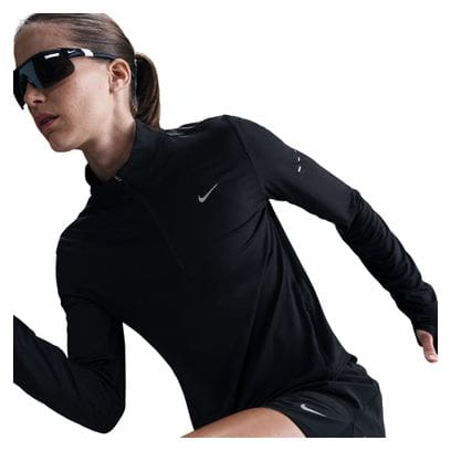 Women's Nike Dri-Fit Swift UV Black 1/2 zip top | Alltricks.com