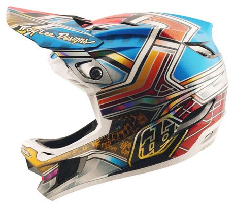 Troy Lee Designs D4 Carbon Integral Helmet Blue/Orange