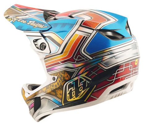 Troy Lee Designs D4 Carbon Integral Helmet Blue/Orange