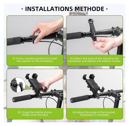 Support Téléphone Vélo  Réglable à 360°