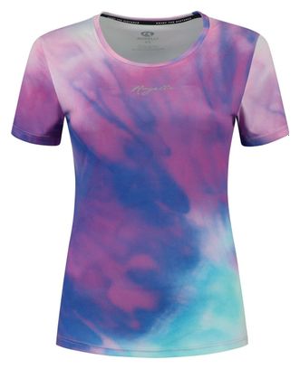 T-Shirt De Sport Manches Courtes Rogelli Tie Dye - Femme - Violet/Bleu