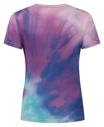 T-Shirt De Sport Manches Courtes Rogelli Tie Dye - Femme - Violet/Bleu