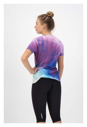 T-Shirt De Sport Manches Courtes Rogelli Tie Dye - Femme - Violet/Bleu