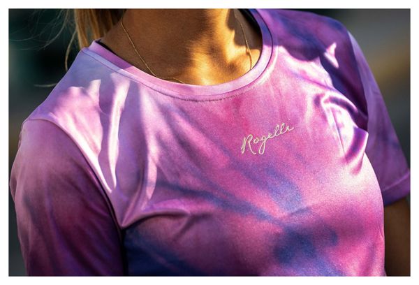 T-Shirt De Sport Manches Courtes Rogelli Tie Dye - Femme - Violet/Bleu