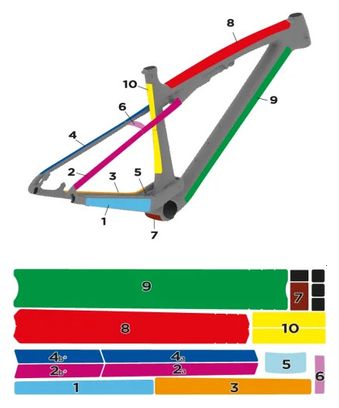 Slicy Universal Telaio Protection Kit for XC and Hardtrail Mountain Bikes Brillante