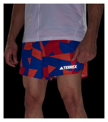 adidas Terrex Multi Light 5in Shorts Blau/Orange Herren