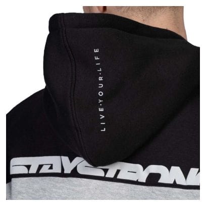 SWEAT STAYSTRONG CUT OFF HOODY BLACK / GREY