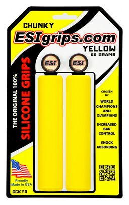 Puños de silicona ESI Chunky 32mm - Amarillo