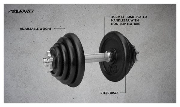 AVENTO HALTERE 15KG A DISQUES ACIER