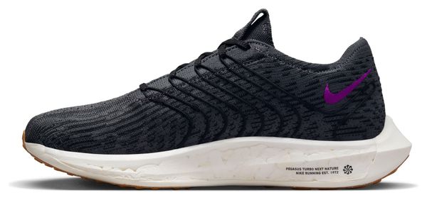 Nike Pegasus Turbo Flyknit Running Shoes Next Nature Black Violet