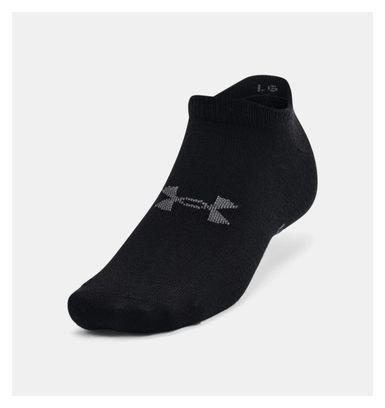 6 Pairs of Under Armour Essential No Show Unisex Socks Black