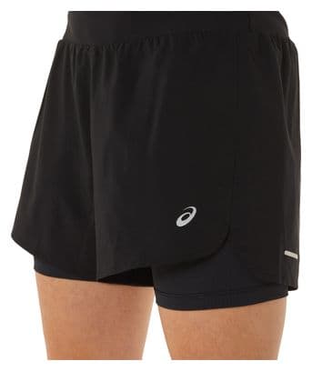 Short 2-en-1 Asics Road 5.5in Noir Femme