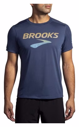 Brooks Distance 3.0 Jersey met korte mouwen Blauw Heren