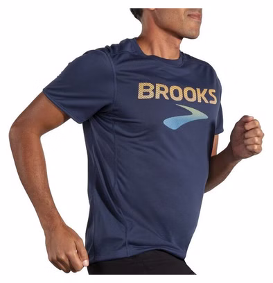 Brooks Distance 3.0 Jersey met korte mouwen Blauw Heren
