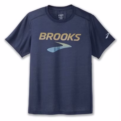 Brooks Distance 3.0 Jersey met korte mouwen Blauw Heren