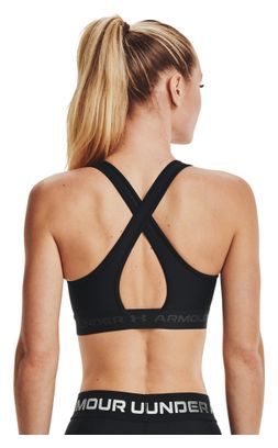 Under Armour Crossback Mid Bra Zwart Vrouwen