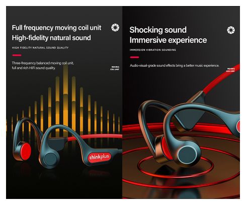 Lenovo X3 Pro écouteurs conduction osseuse Bluetooth 5.3 avec micro (noir)