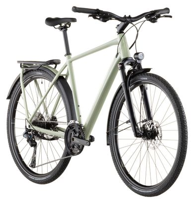 Bicicleta de trekking Cube Kathmandu EXC con cambio Shimano Cues 11S, manillar de 700 mm, color verde guisante, 2026