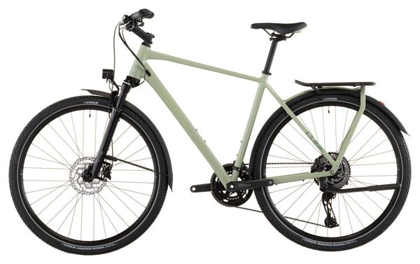 Bicicleta de trekking Cube Kathmandu EXC con cambio Shimano Cues 11S, manillar de 700 mm, color verde guisante, 2026