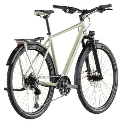 Bicicleta de trekking Cube Kathmandu EXC con cambio Shimano Cues 11S, manillar de 700 mm, color verde guisante, 2026