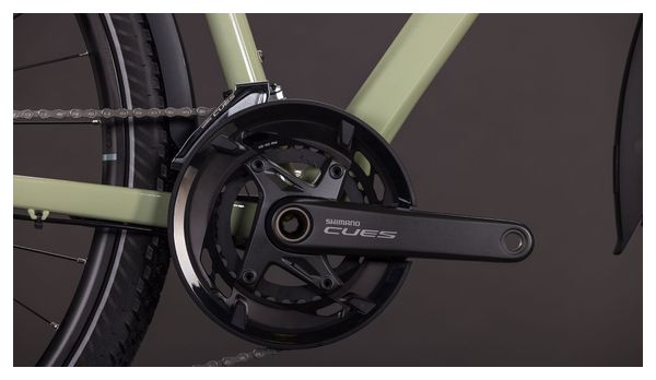 Bicicleta de trekking Cube Kathmandu EXC con cambio Shimano Cues 11S, manillar de 700 mm, color verde guisante, 2026