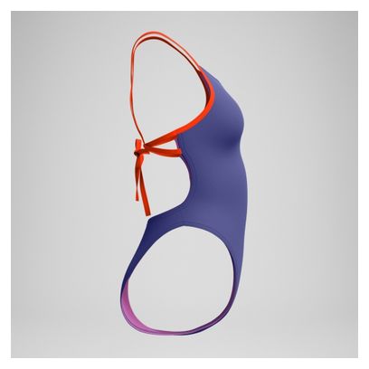 Maillot de bain Speedo Club Training Solid Tie Back Bleu/Rose Femme