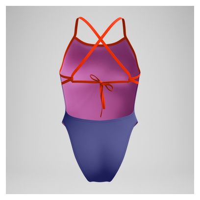 Maillot de bain Speedo Club Training Solid Tie Back Bleu/Rose Femme