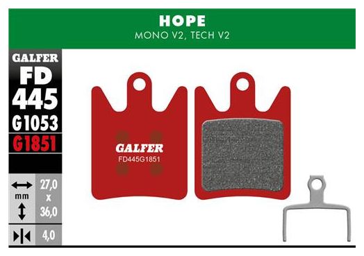Hope Mono V2 / Tech V2 Advanced Semi-metallic Hope Brake Pads