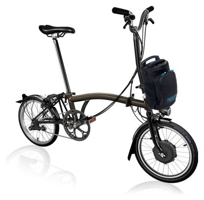 Brompton H6L 16'' 300 Wh Bicicleta Eléctrica Plegable Negra