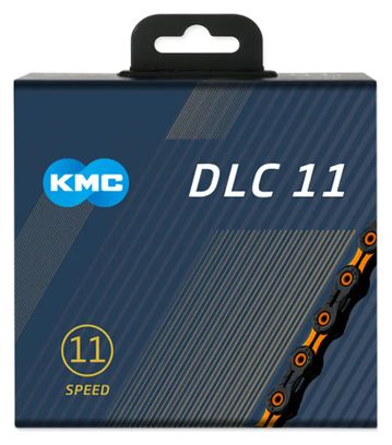 Chaîne KMC X11 SL DLC 11V 118 maillons Noir/Orange